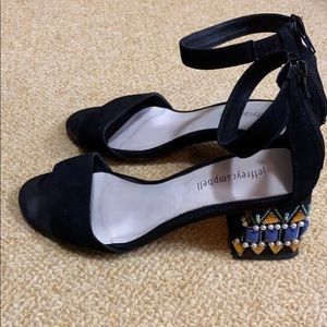 Jeffrey Campbell black suede Lindsay sandals 6.5